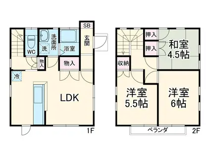 小田急電鉄小田原線 本厚木駅 バス乗車時間：10分 毛利台入口バス停で下車 徒歩2分 2階建 築28年(3LDK)の間取り写真