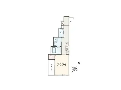 MELLAS与野(1K/1階)の間取り写真