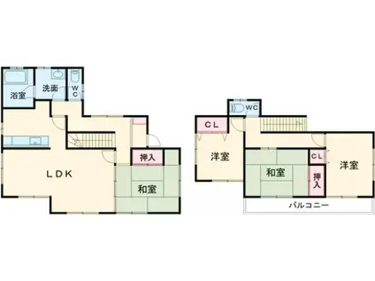 高崎線 本庄駅 徒歩75分 2階建 築35年(4LDK)の間取り写真