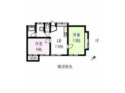 パーソナルマンション青山南道路(2DK/1階)の間取り写真