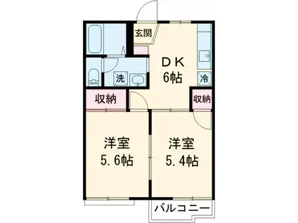 グランメールオオイシ(2DK/1階)の間取り写真