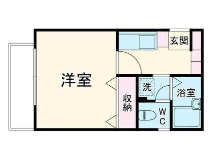 アマービレ(1K/1階)の間取り写真