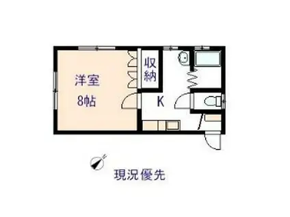 パーソナルマンション三ケ木坂上(1K/1階)の間取り写真