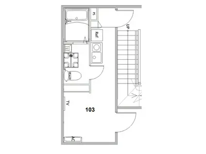 マハロテラス南花畑(ワンルーム/1階)の間取り写真