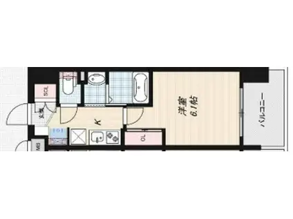 LUXE新大阪西(1K/6階)の間取り写真