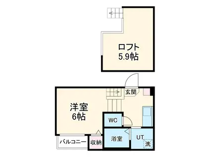 ソアレ大曽根(1K/1階)の間取り写真