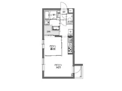 TASUKI RICHESSE洗足(1LDK/1階)の間取り写真