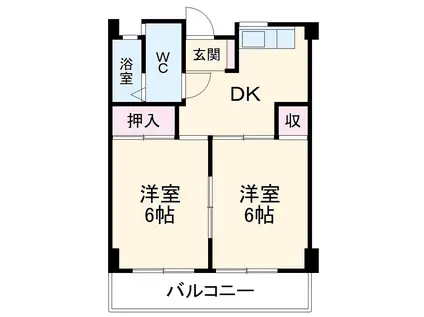 徳川園ウエストマンション(2DK/2階)の間取り写真
