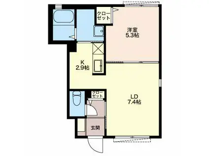 ディアス—J参番館(1LDK/1階)の間取り写真