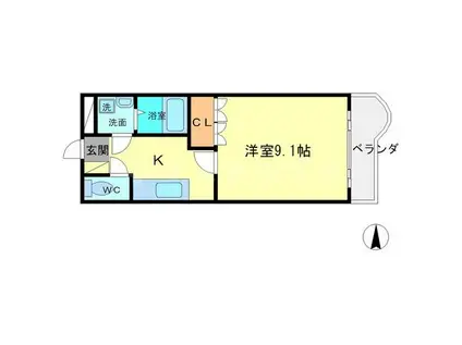 アシューレ彩都(1K/3階)の間取り写真