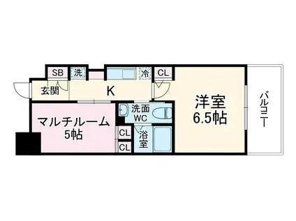 エステムプラザ梅田・中崎町Ⅲツインマークスノースレジデンス(2K/7階)の間取り写真