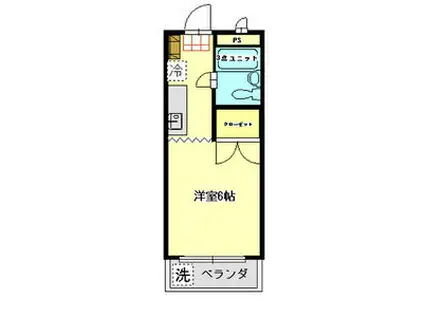 武蔵野線 東所沢駅 徒歩13分 3階建 築36年(1K/1階)の間取り写真