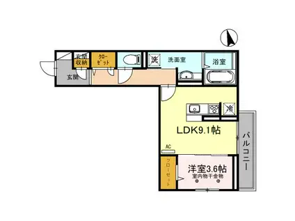 グレイス(1LDK/3階)の間取り写真