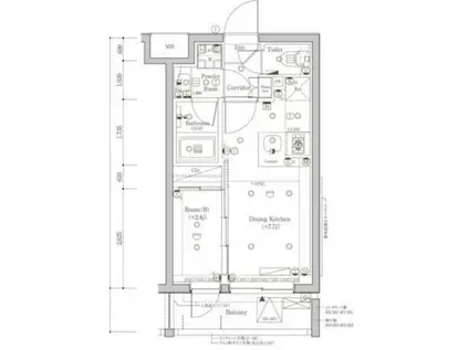 シーフォルム東新宿Ⅱ(1DK/2階)の間取り写真