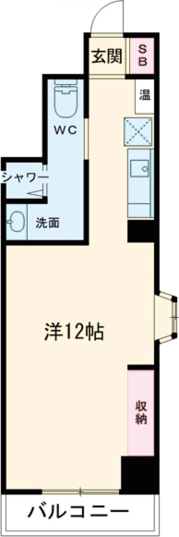 BERTH(ワンルーム/4階)の間取り写真
