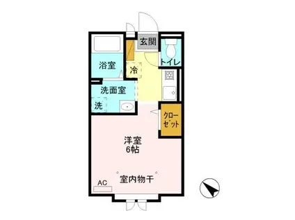 セジュール田中(ワンルーム/2階)の間取り写真