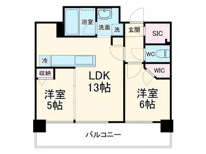 シティタワー東梅田パークフロント(2LDK/11階)の間取り写真