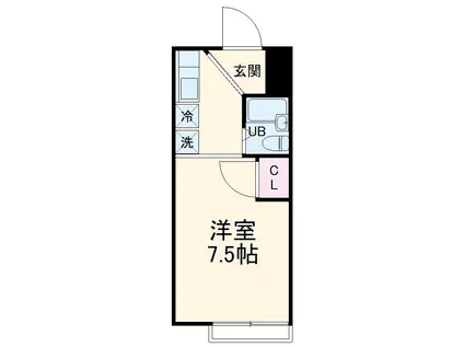 西幕張ハイツ(1K/1階)の間取り写真