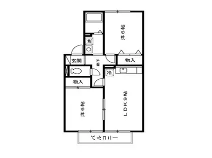 櫛田ハイツ(2LDK/2階)の間取り写真