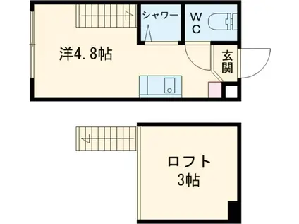 ハーモニーテラス西小岩Ⅱ(ワンルーム/1階)の間取り写真