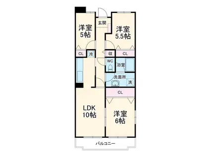 PLENDY新検見川(3LDK/4階)の間取り写真