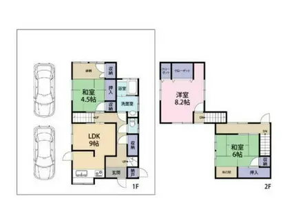 北総鉄道 秋山駅 徒歩16分 2階建 築52年(3LDK)の間取り写真