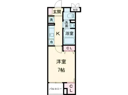 メゾン ド ルノン(1K/1階)の間取り写真