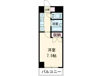 CROSSCOURT(1K/2階)の間取り写真