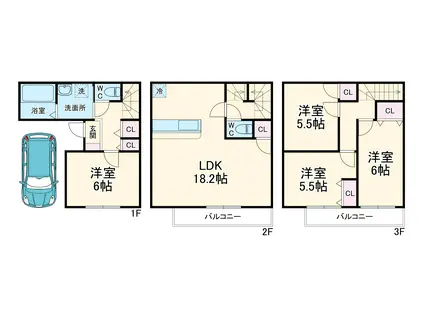 京浜急行電鉄本線 京急富岡駅 徒歩12分 3階建 築8年(4LDK)の間取り写真