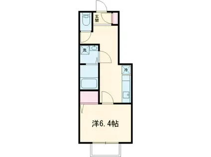 リビエールB(1K/2階)の間取り写真