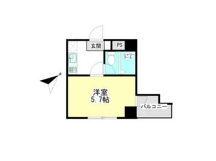 オオタニビル(1K/3階)の間取り写真