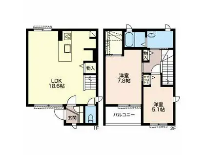 ブロードメゾン(2LDK/1階)の間取り写真