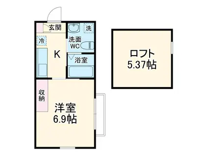 SGアパートメント・新百合ヶ丘(1K/2階)の間取り写真