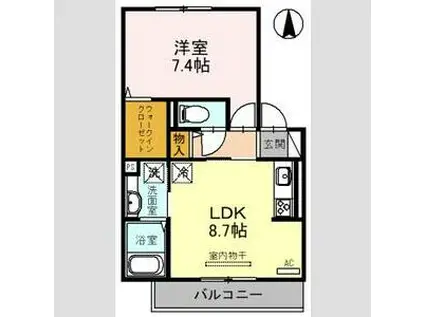 シャンポール雅(1LDK/2階)の間取り写真