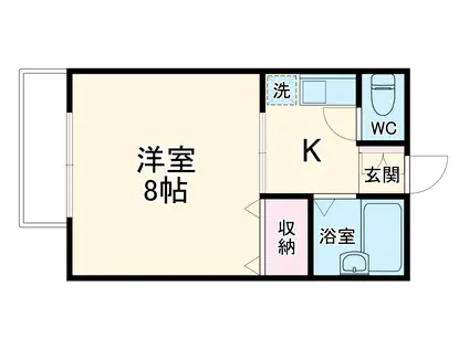 カレッタS(1K/1階)の間取り写真