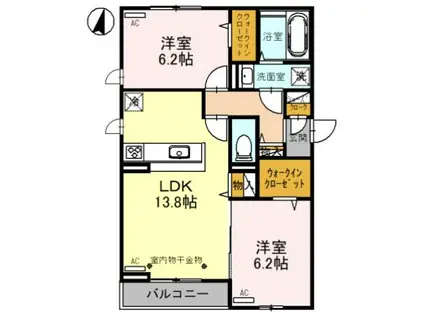 ファーストステージ飯田(2LDK/3階)の間取り写真