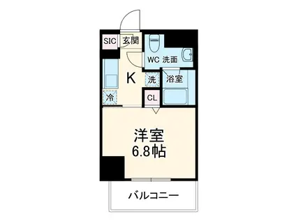 S-RESIDENCE松戸LICHT(1K/6階)の間取り写真