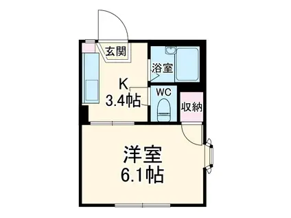 リュースKコーポⅠ(1K/1階)の間取り写真