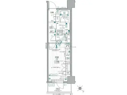 デュオステージ関内2(ワンルーム/11階)の間取り写真
