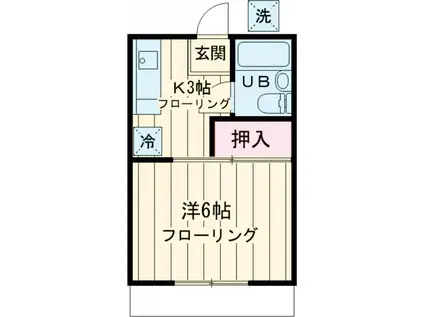 メゾンリビエラ(1K/2階)の間取り写真