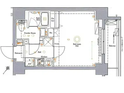 GROWS堀切菖蒲園AZ(1K/3階)の間取り写真