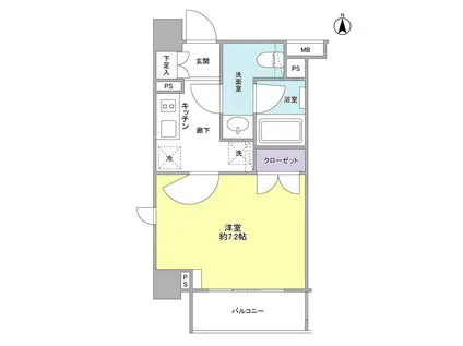 ROTIS COURT(1K/3階)の間取り写真