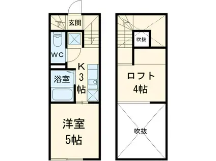 レジディア(ワンルーム/1階)の間取り写真