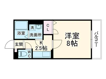 ウエストコート(1K/1階)の間取り写真