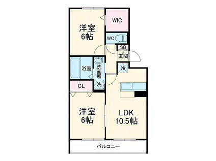 エスペランザ富士(2LDK/2階)の間取り写真