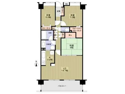 日神パレステージ石神井台(3LDK/4階)の間取り写真
