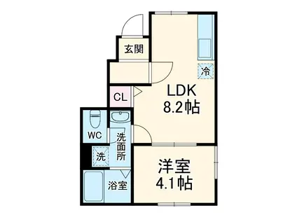 ナリトモ赤井A(1LDK/1階)の間取り写真