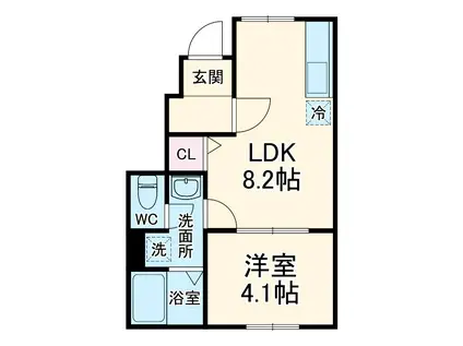 ナリトモ赤井A(1LDK/1階)の間取り写真