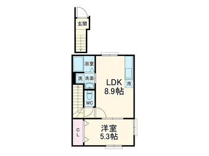 ナリトモ赤井A(1LDK/2階)の間取り写真