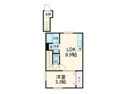 ナリトモ赤井A(1LDK/2階)の間取り写真